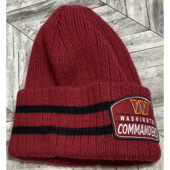 Washington Commanders NFL Red Knit Beanie Hat Embroidered Patch - Picture 3 of 4
